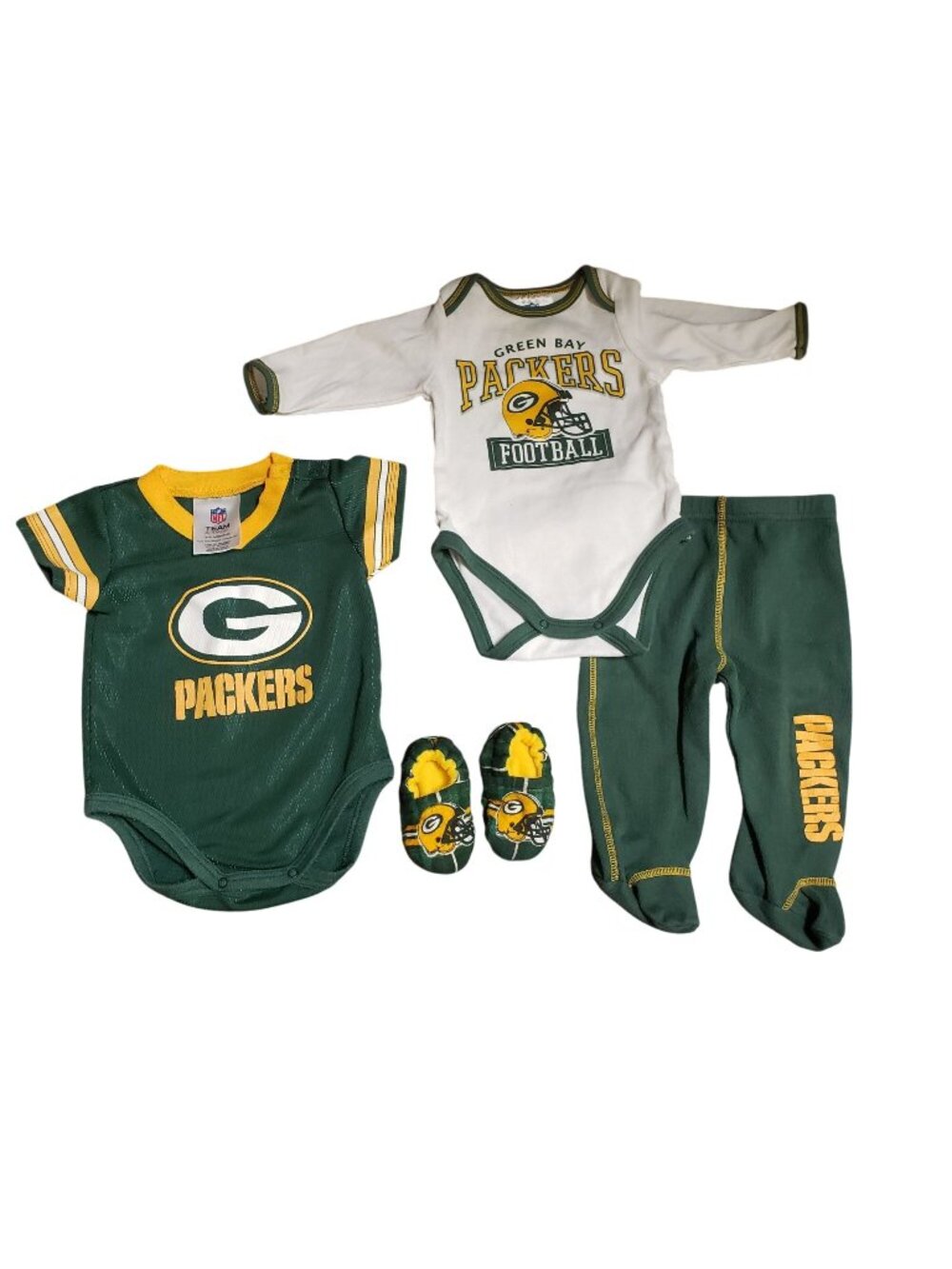 Green Bay Packers Baby Outfit Bundle 3-6 Months Wisconsin NFL